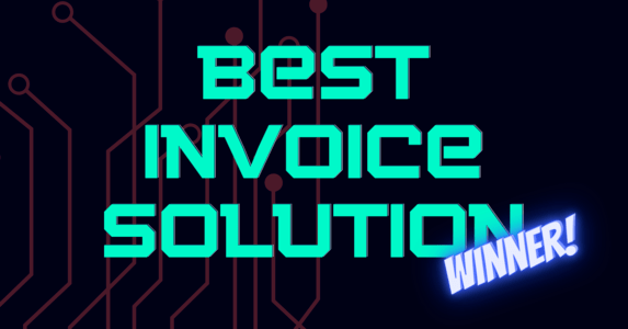 Banner displaying Velotrade as the Best Invoice Solution winner