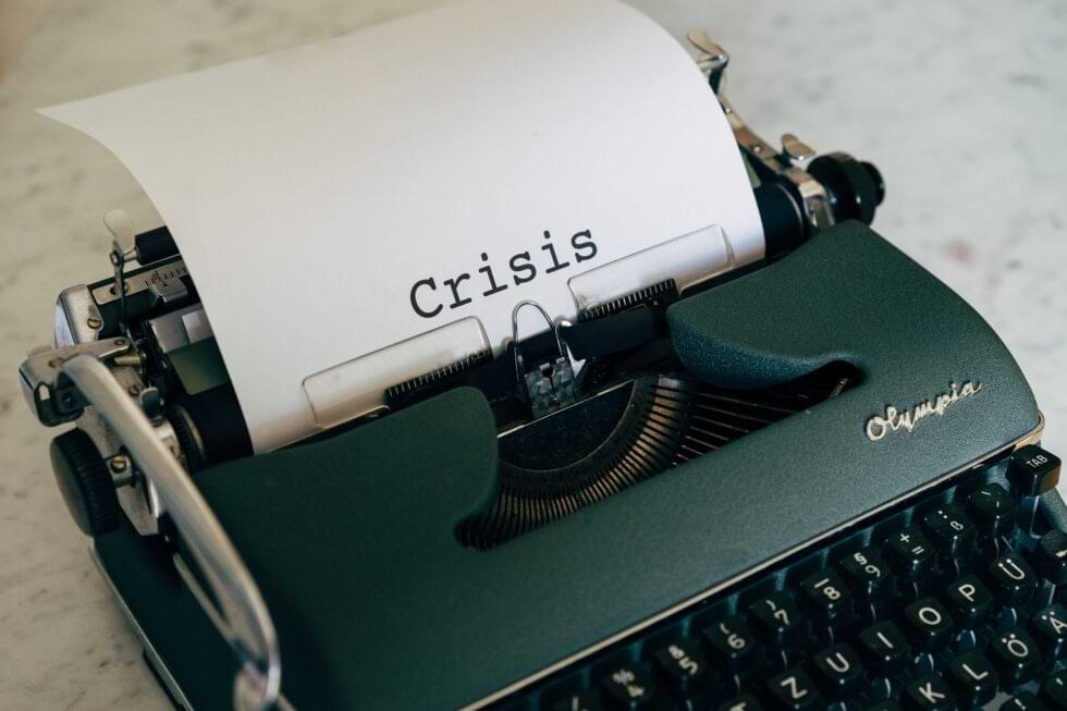 Crisis typed on a typewriter